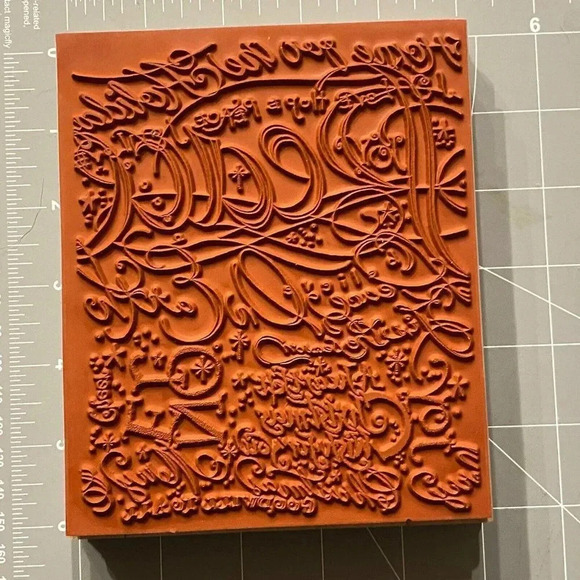 Holiday Print Stampin Up 2003 Rubber Stamp - Hope Peace Heartfelt Christmas 629 - Picture 5 of 13